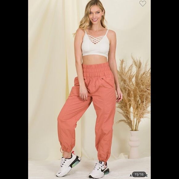 72. Ice Blue Windbreaker Smocked High Waistband Joggers NWT - Picture 3 of 4